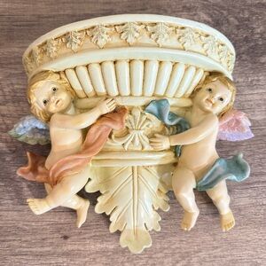 Vintage Angels Cherubs Resin Wall Decor Shelf 6.5 x 8”